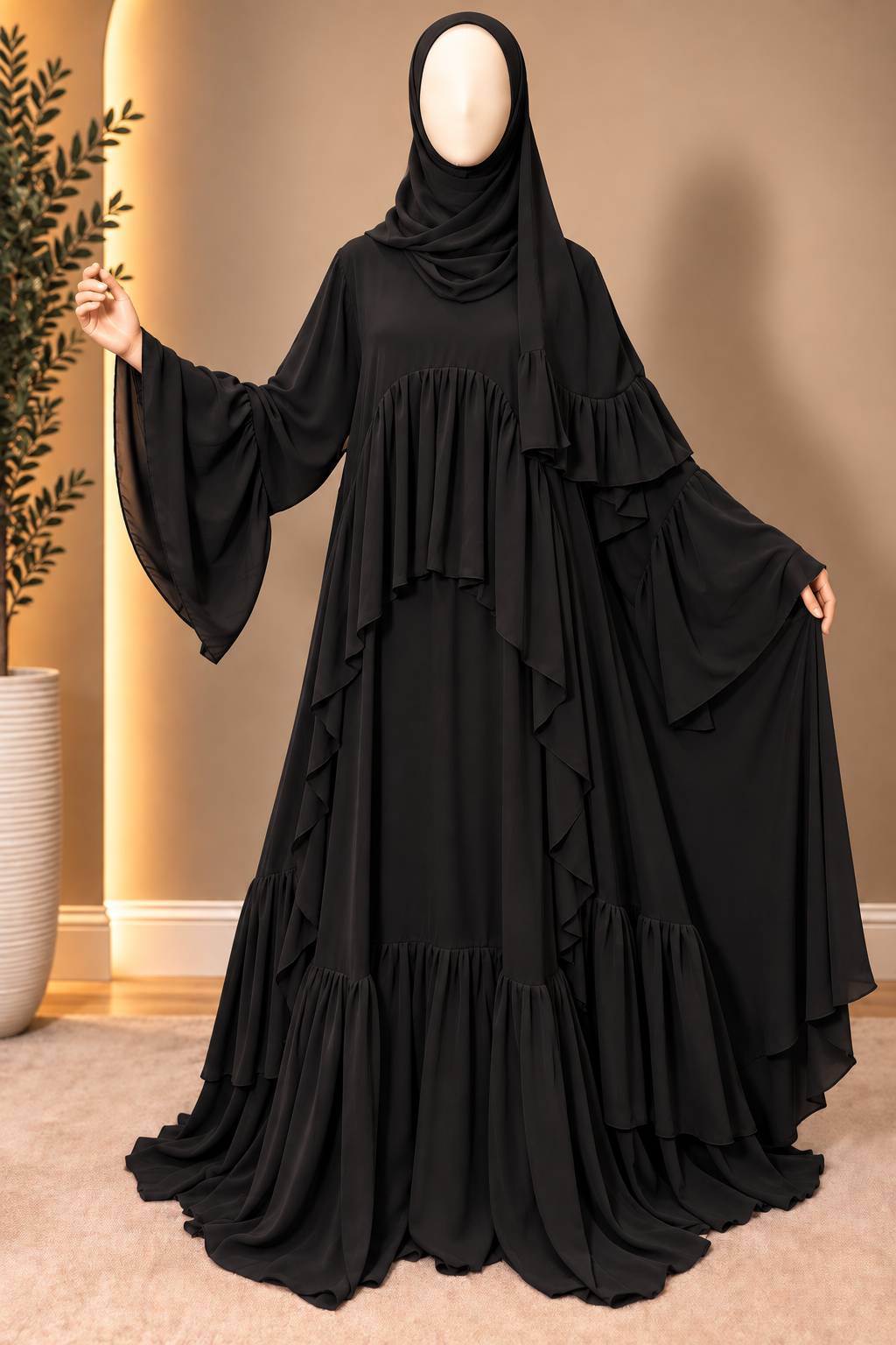Safaa Ruffle Abaya Set