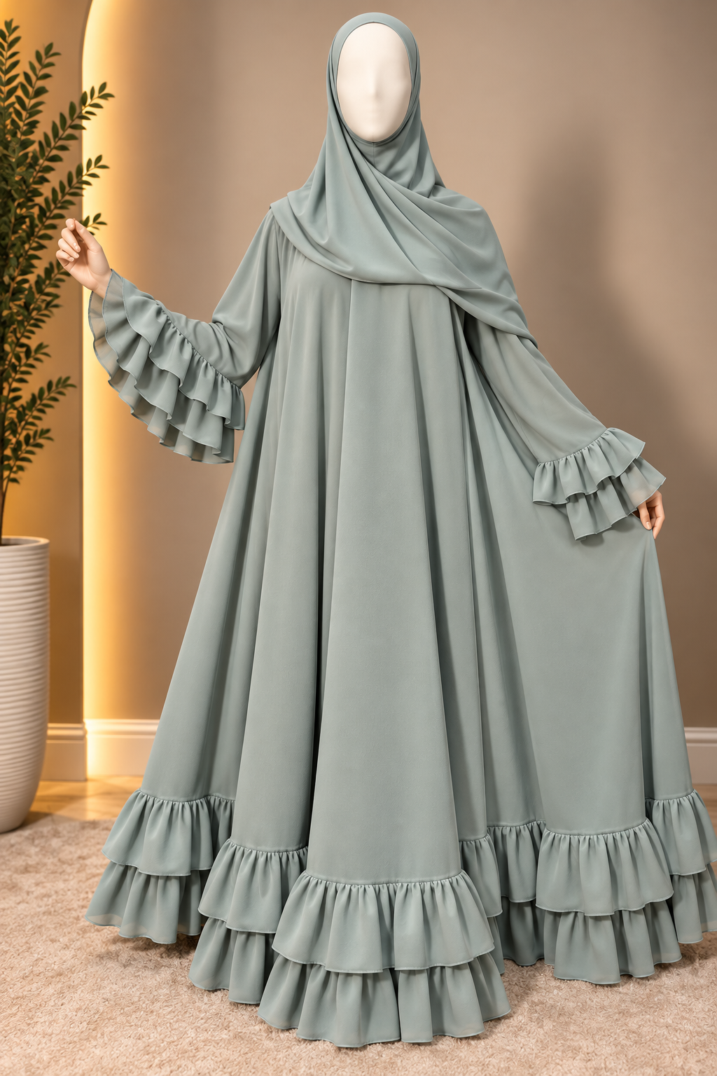Ruffle Grace Abaya