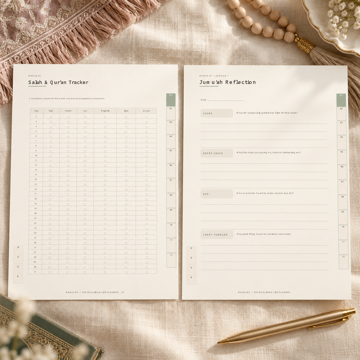 Mahayas Muslimah Life Planner - 12 Month Digital Planner Bundle