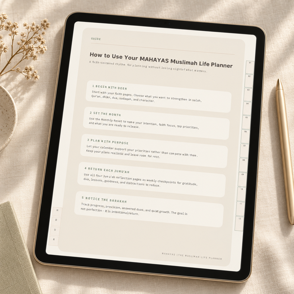 Mahayas Muslimah Life Planner - 12 Month Digital Planner Bundle
