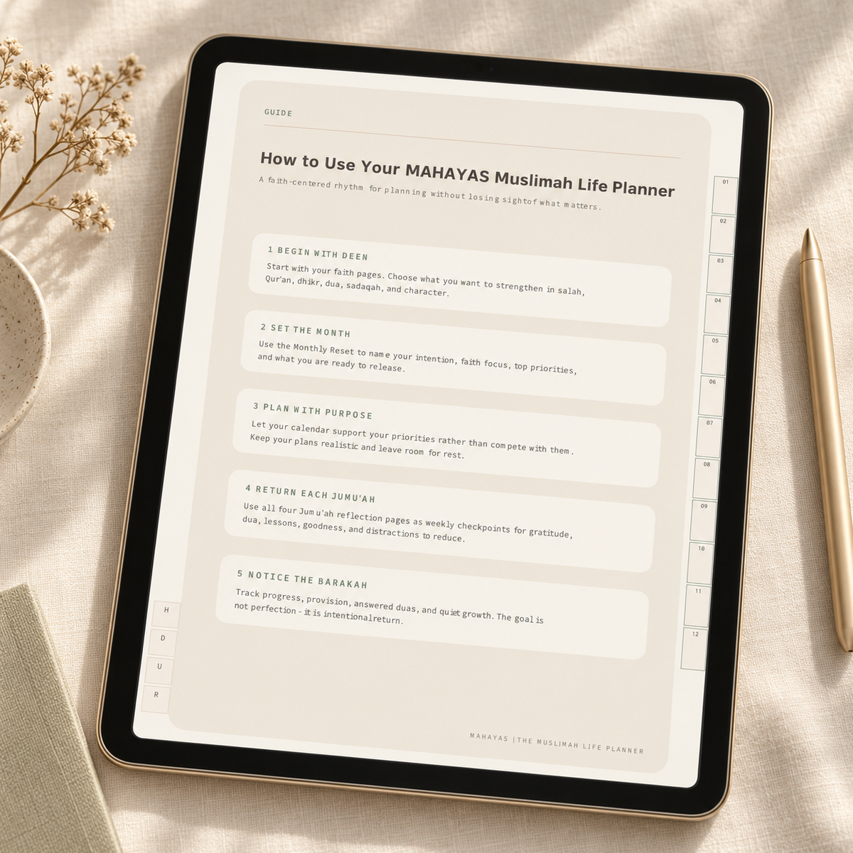 Mahayas Muslimah Life Planner - 12 Month Digital Planner Bundle