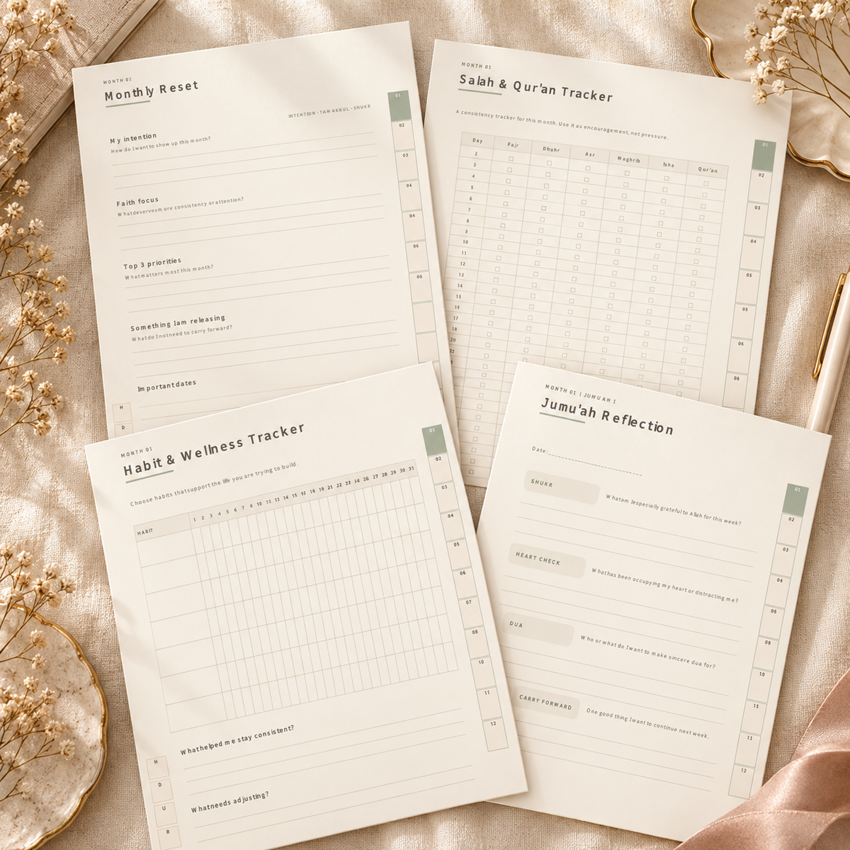 Mahayas Muslimah Life Planner - 12 Month Digital Planner Bundle