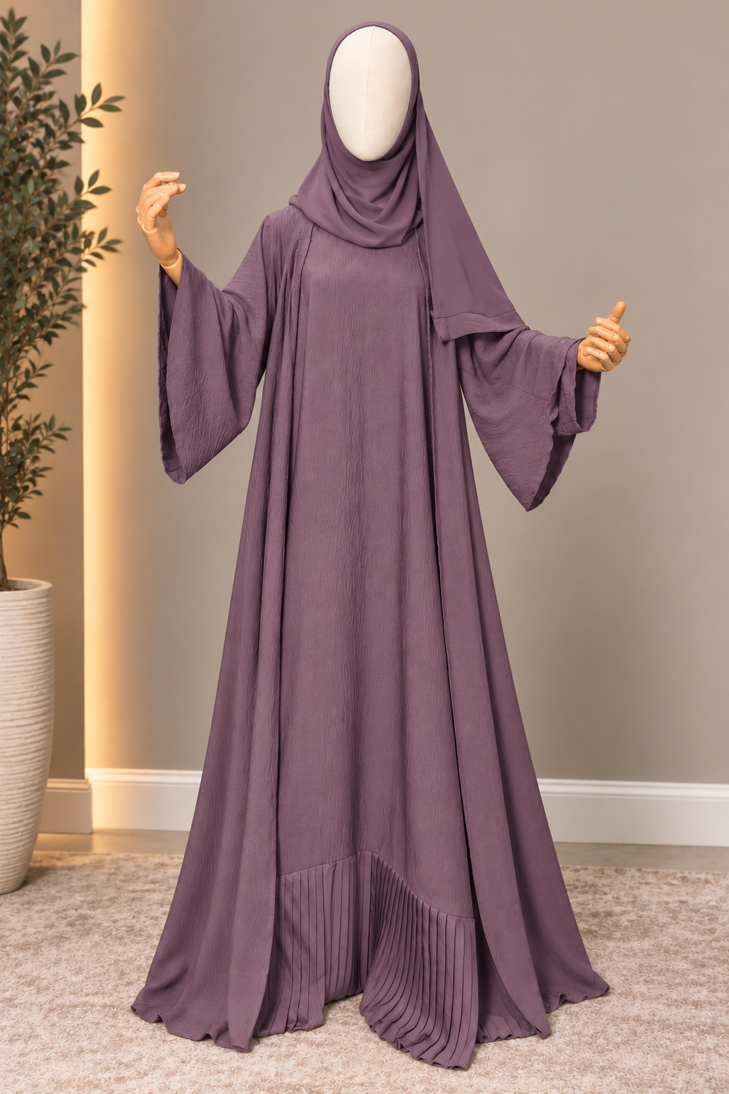 Aaliyah Pleated Abaya Set