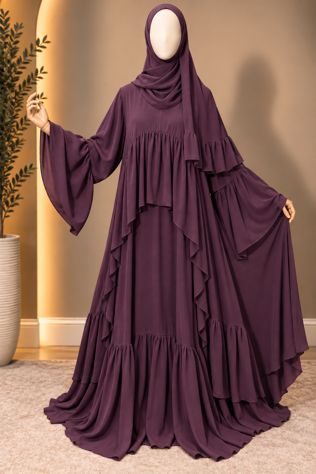 Safaa Ruffle Abaya Set