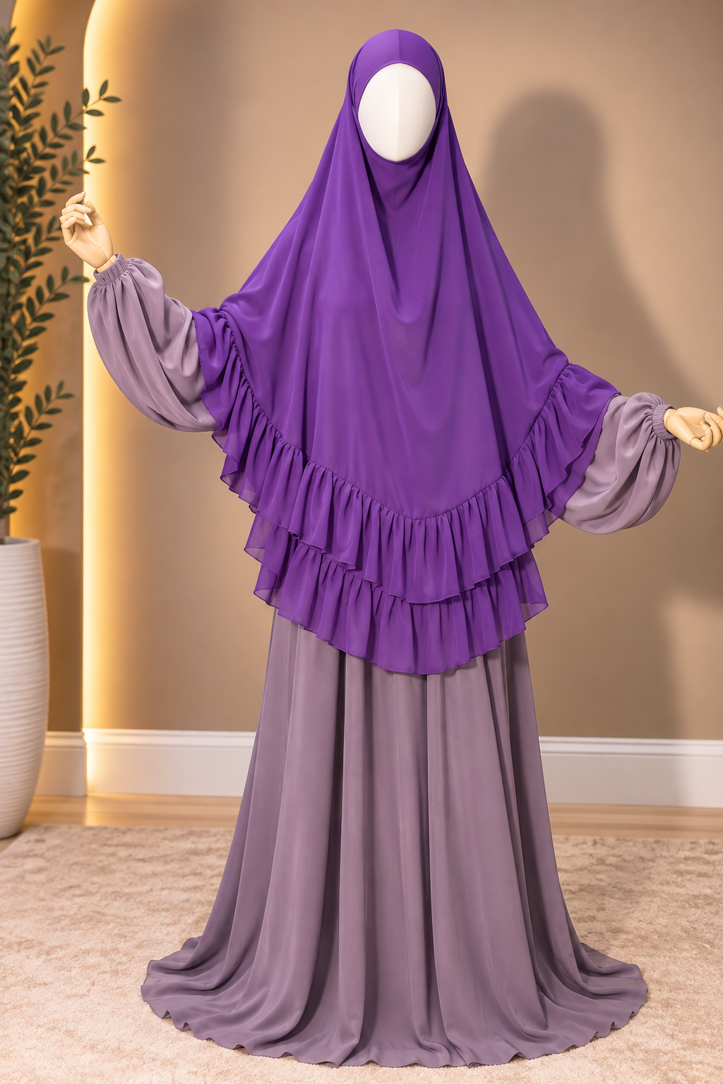 Yara Two-Toned Abaya Set